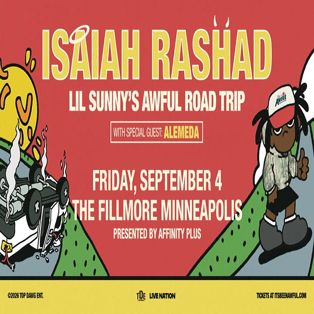 Mpls: Isaiah Rashad at The Fillmore Minneapolis (Sept 4, 2026)