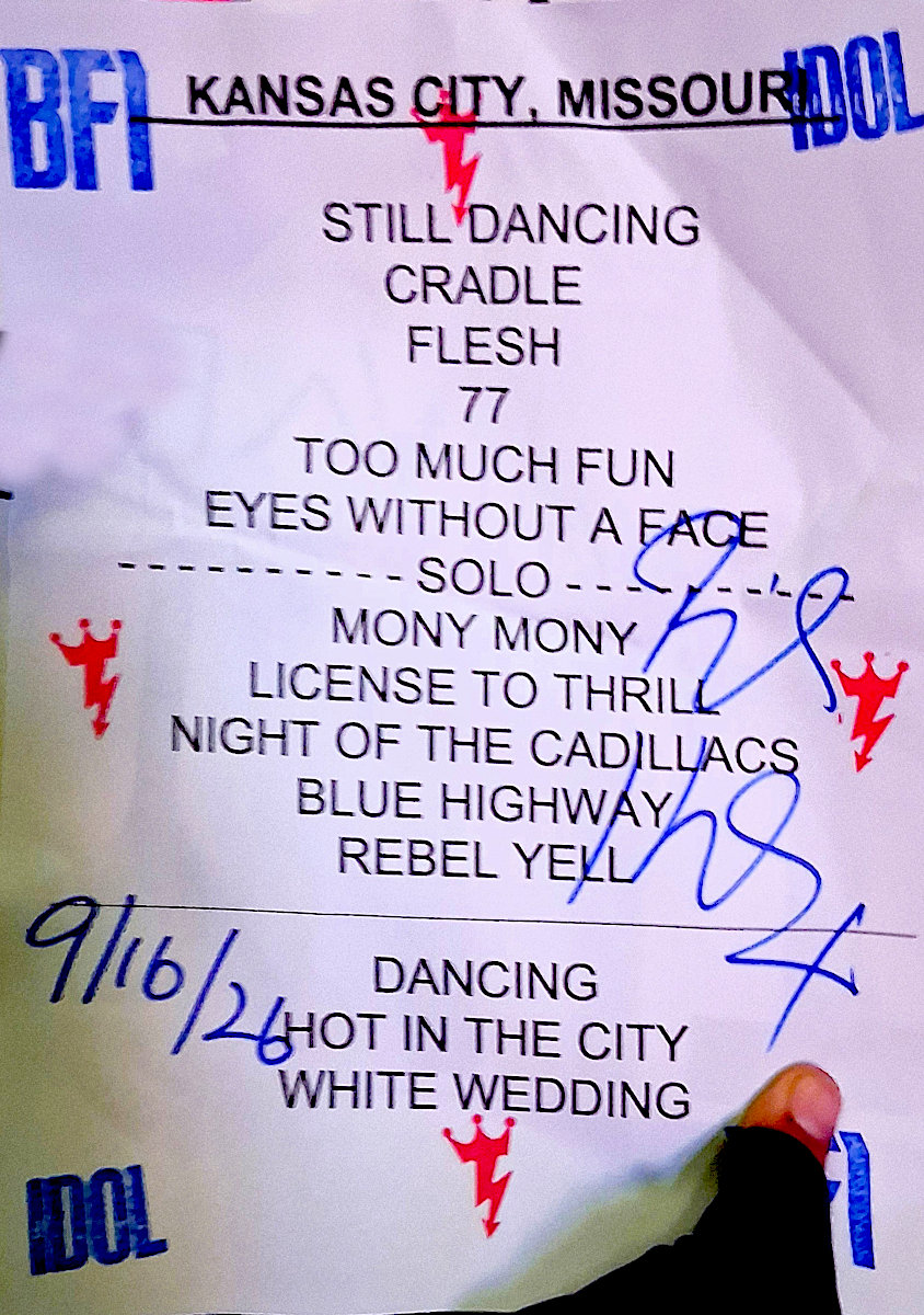 Billy Idol at Morton Amphitheater, Riverside (Kansas City) MO (2026-09-16)